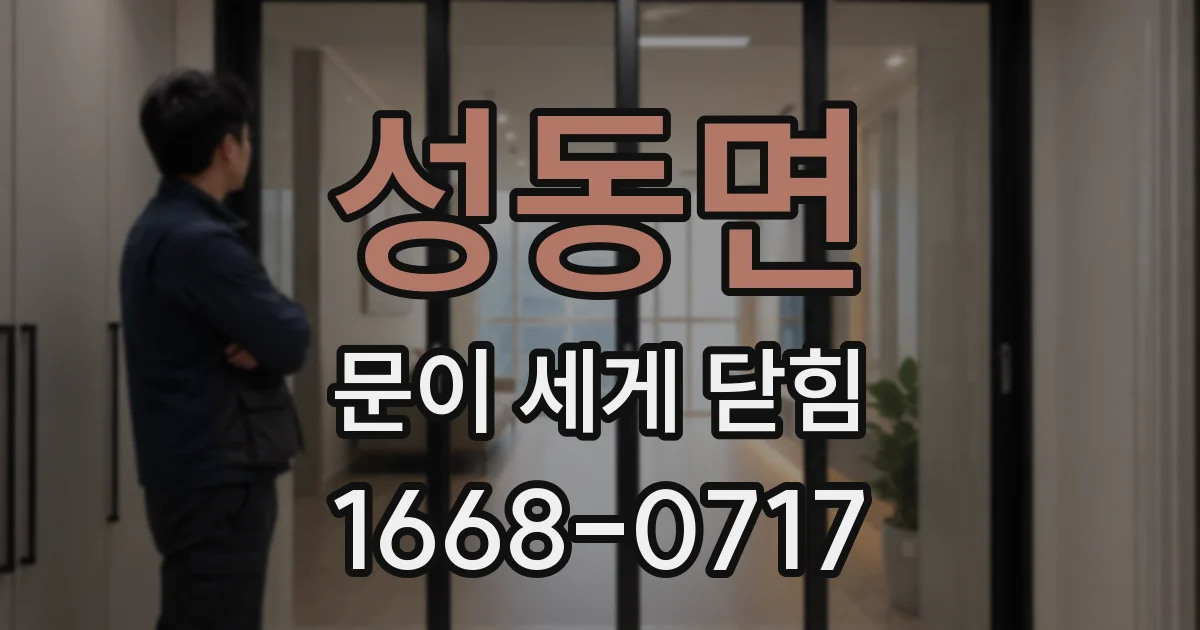 성동면 문이 세게 닫힘