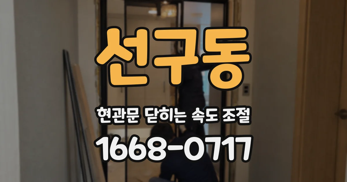 선구동 현관문 닫히는 속도 조절