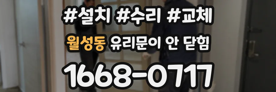 월성동 유리문이 안 닫힘