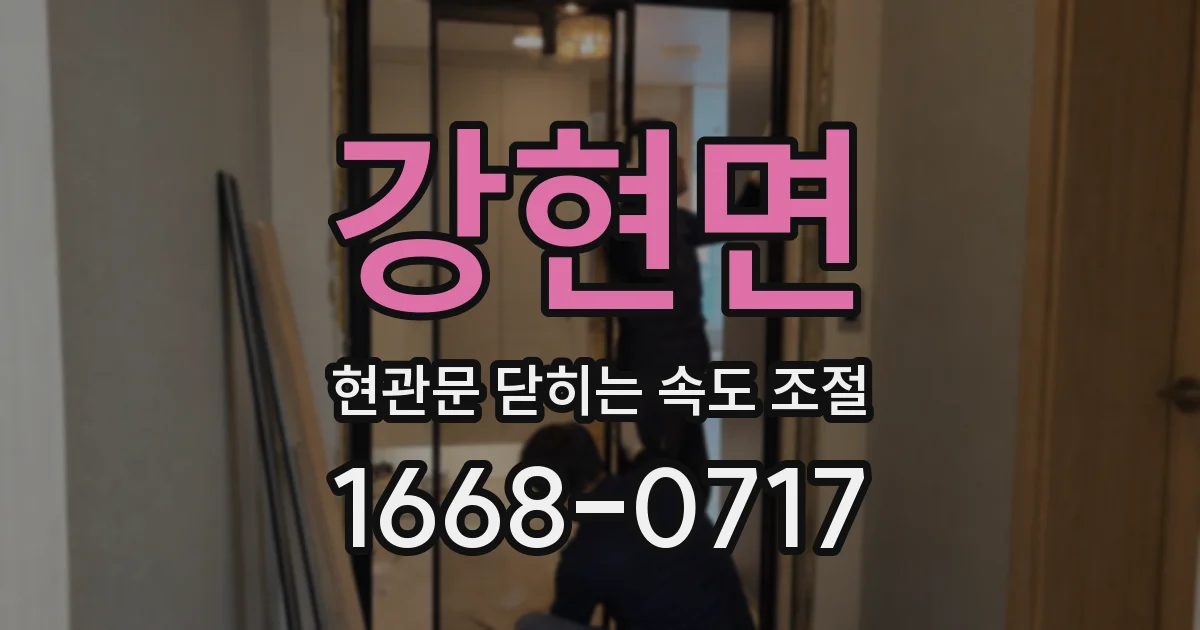 강현면 현관문 닫히는 속도 조절