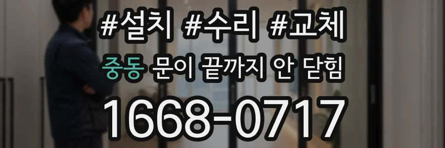 중동 문이 끝까지 안 닫힘