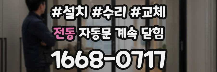 전동 자동문 계속 닫힘