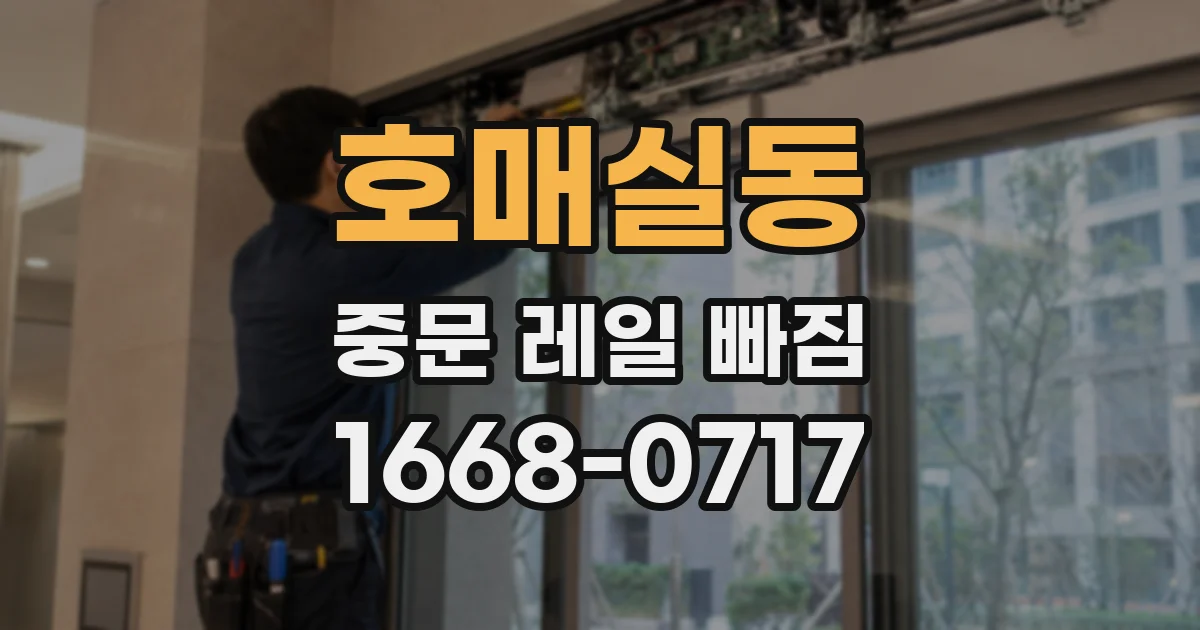 호매실동 중문 레일 빠짐