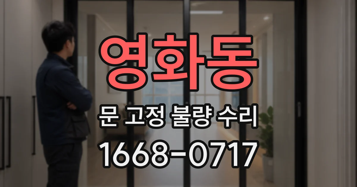 영화동 문 고정 불량 수리