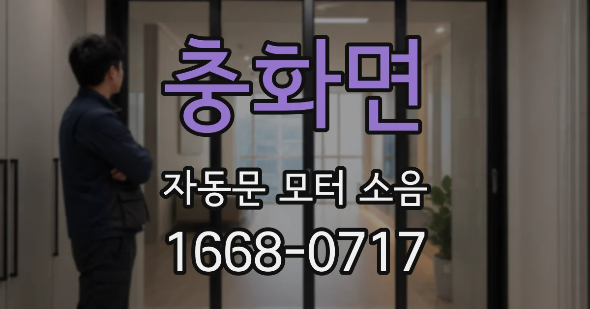 충화면 자동문 모터 소음