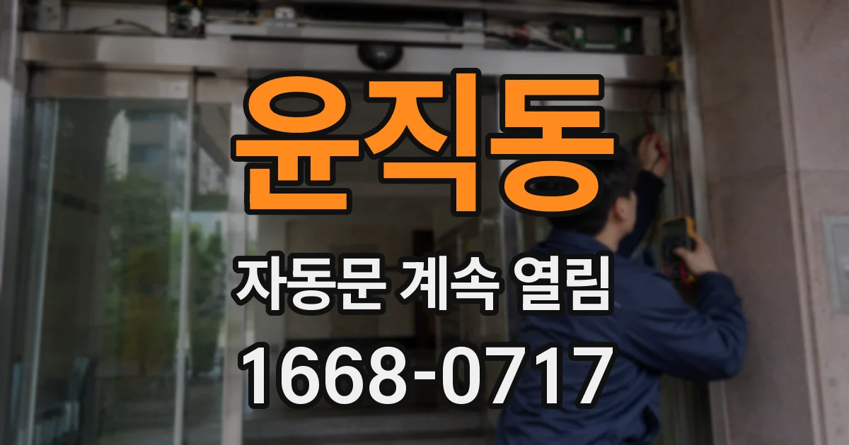 윤직동 자동문 계속 열림