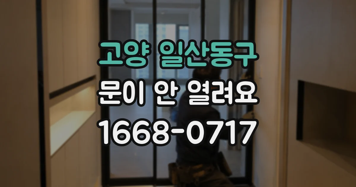 고양 일산동구 문이 안 열려요