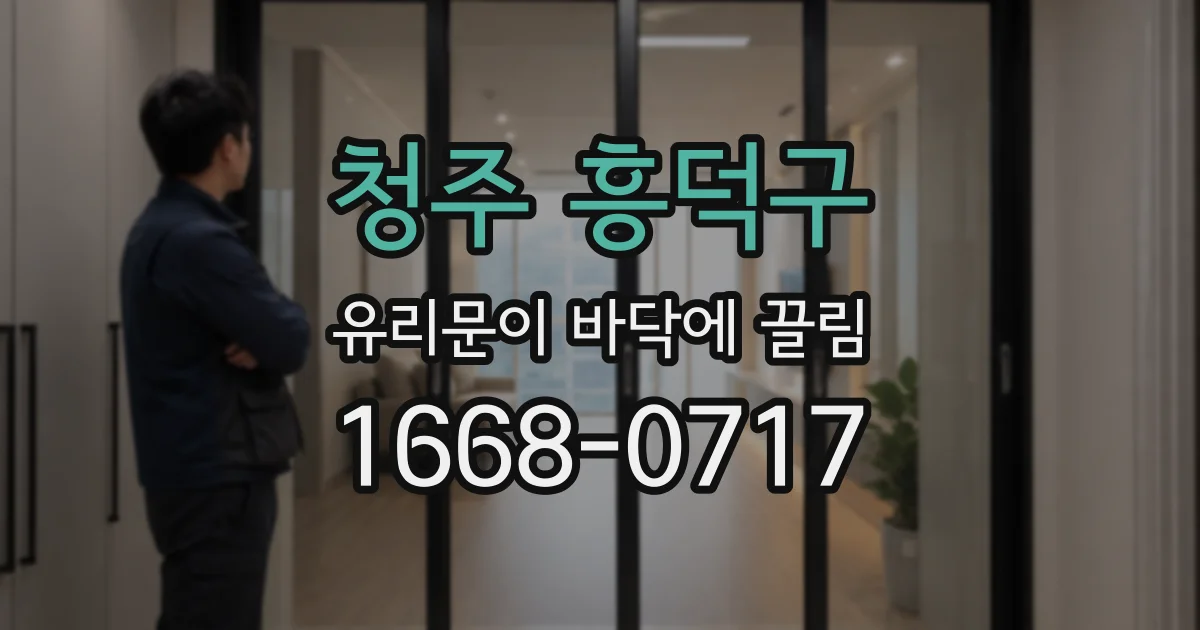 청주 흥덕구 유리문이 바닥에 끌림