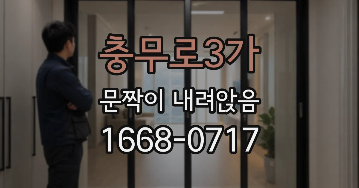 충무로3가 문짝이 내려앉음