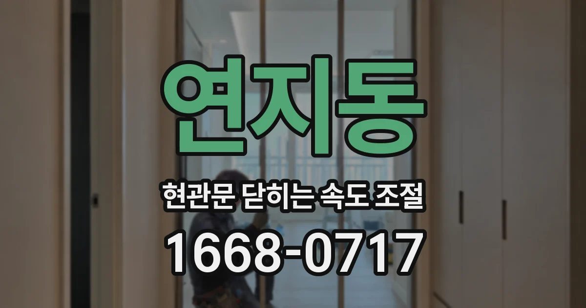 연지동 현관문 닫히는 속도 조절