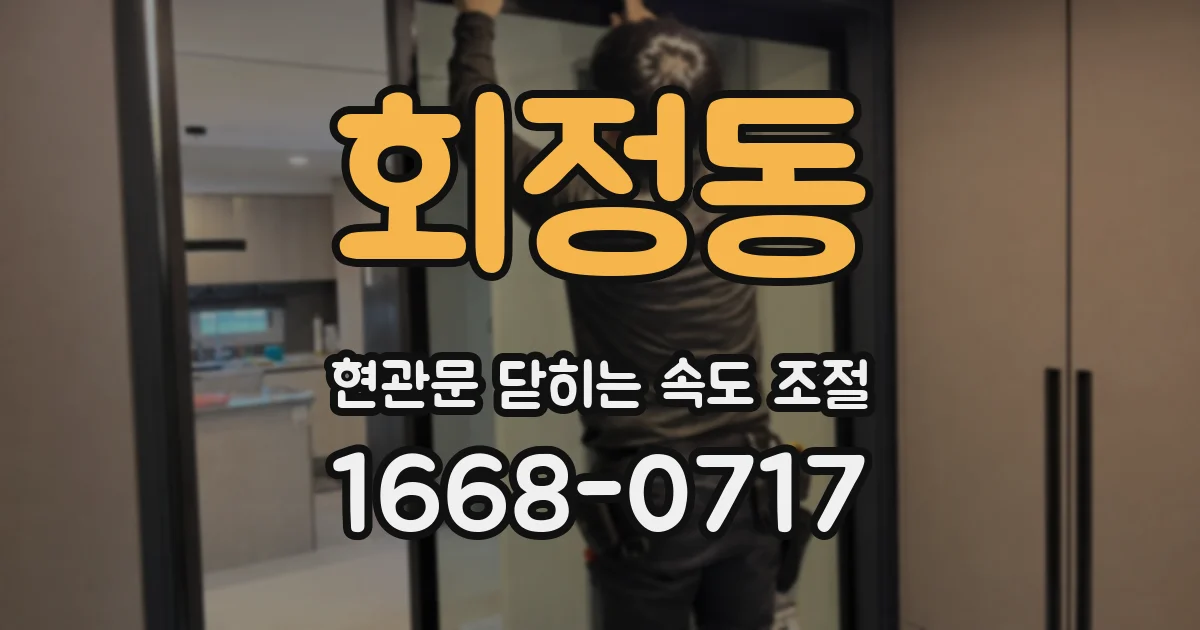 회정동 현관문 닫히는 속도 조절