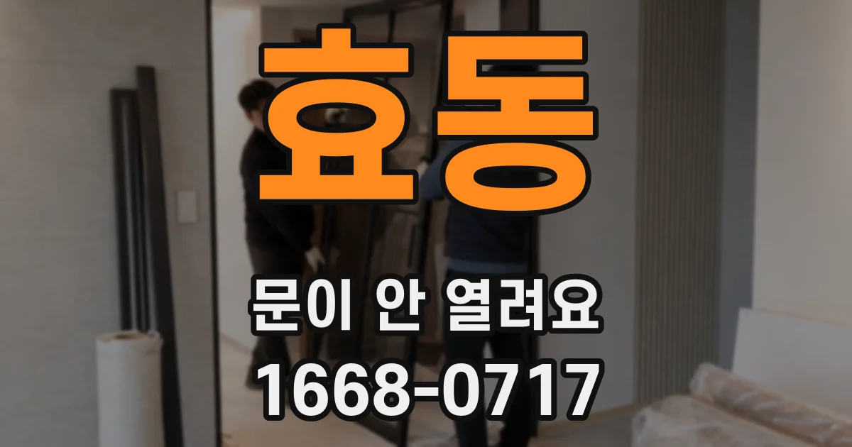 효동 문이 안 열려요