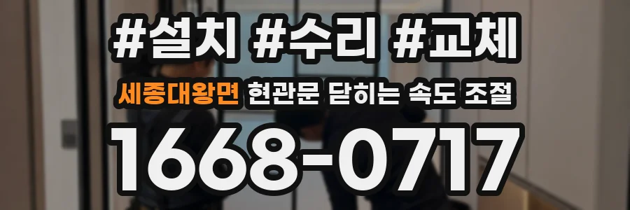 세종대왕면 현관문 닫히는 속도 조절