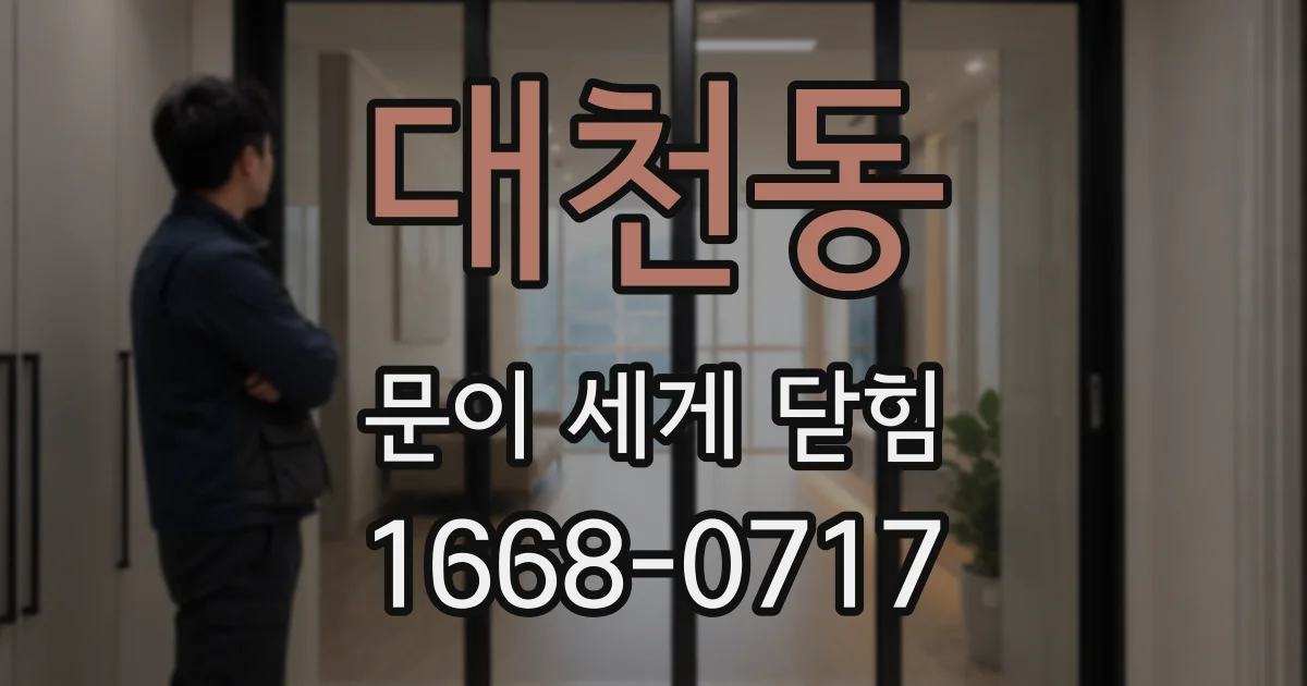 대천동 문이 세게 닫힘