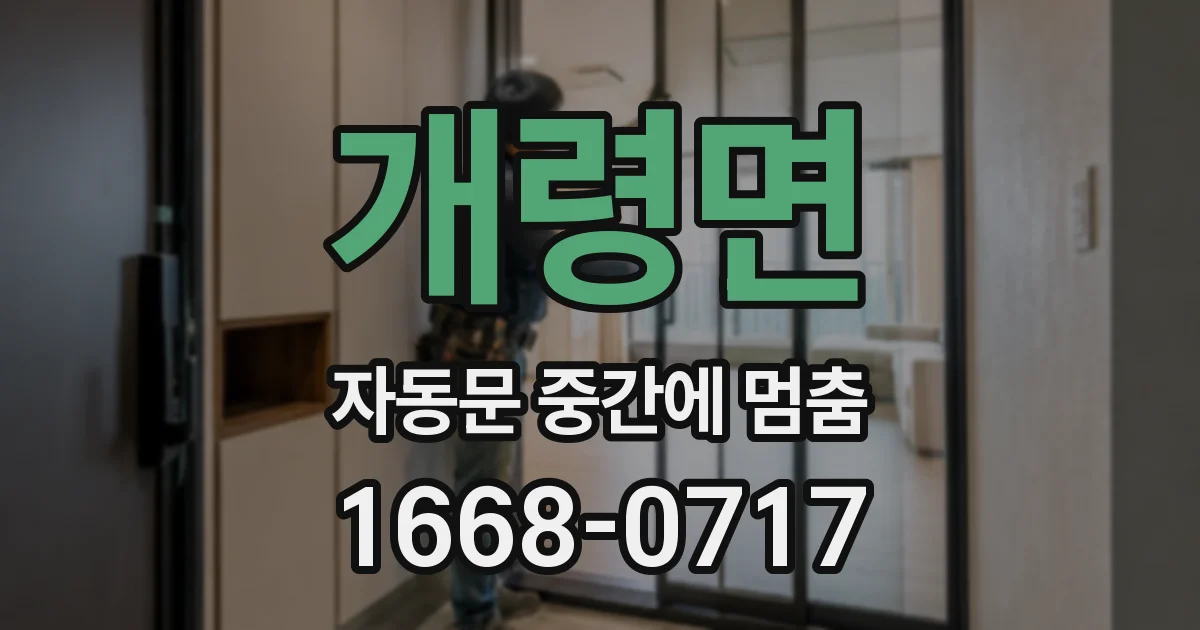 개령면 자동문 중간에 멈춤