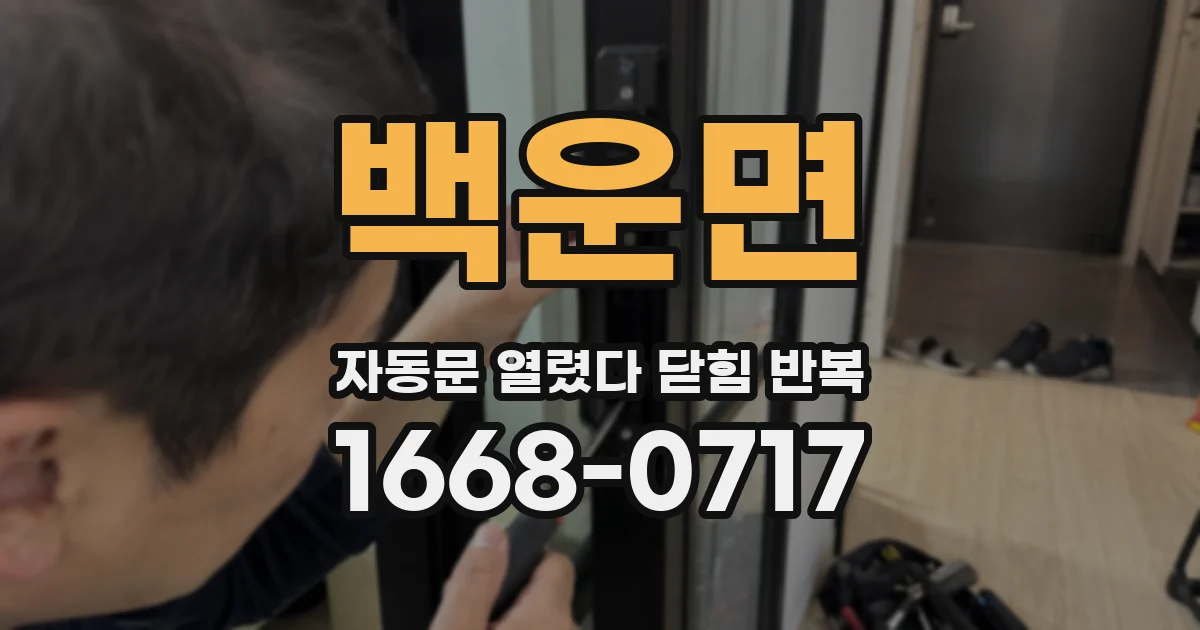 백운면 자동문 열렸다 닫힘 반복