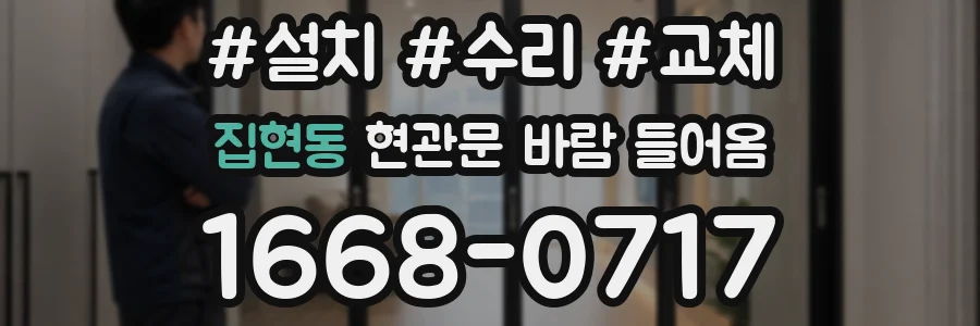 집현동 현관문 바람 들어옴