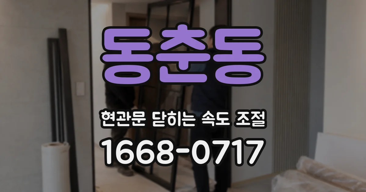 동춘동 현관문 닫히는 속도 조절