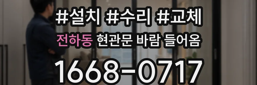 전하동 현관문 바람 들어옴