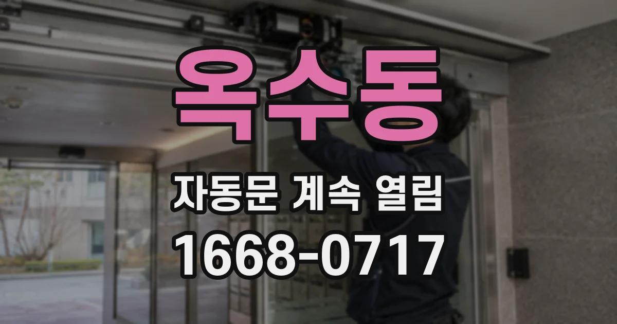 옥수동 자동문 계속 열림