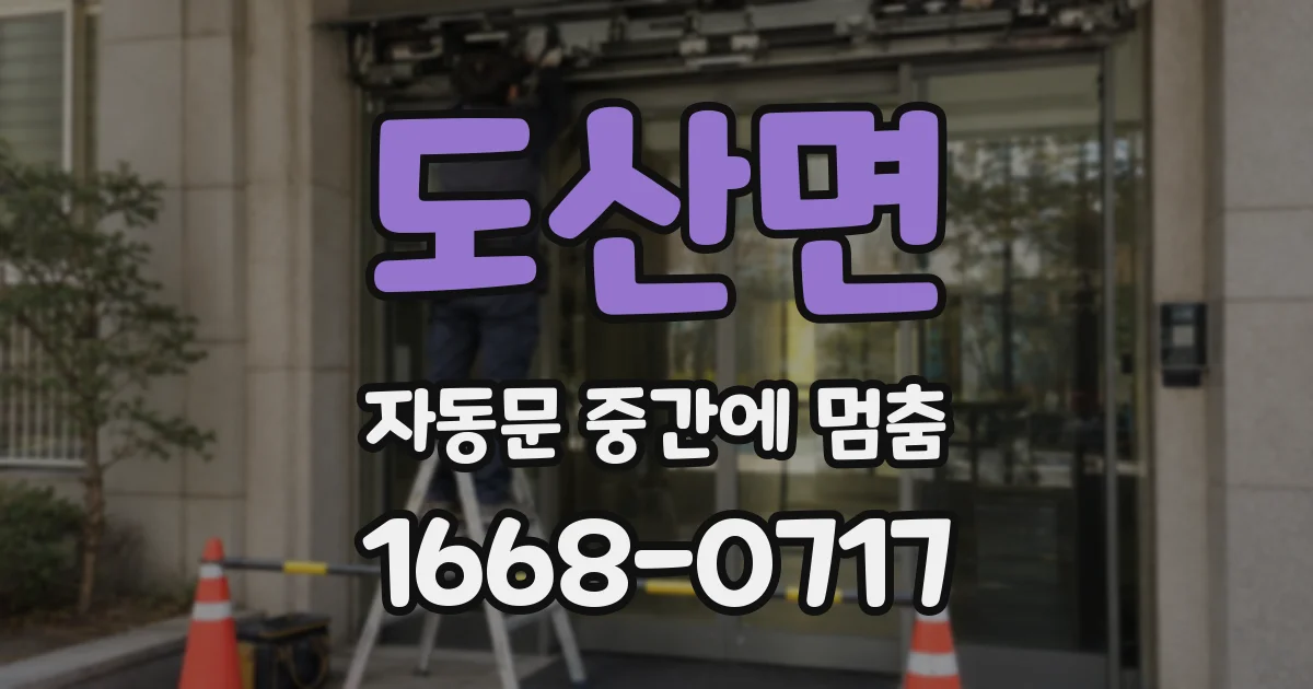 도산면 자동문 중간에 멈춤