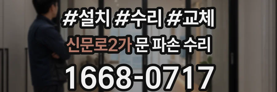 신문로2가 문 파손 수리