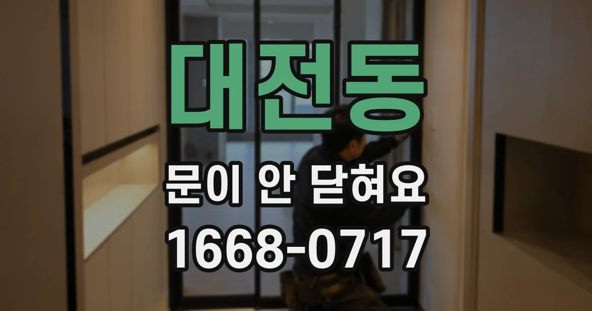 대전동 문이 안 닫혀요
