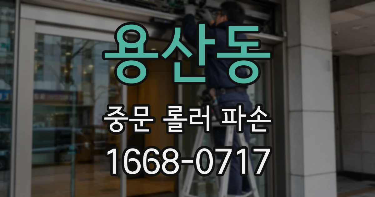 용산동 중문 롤러 파손