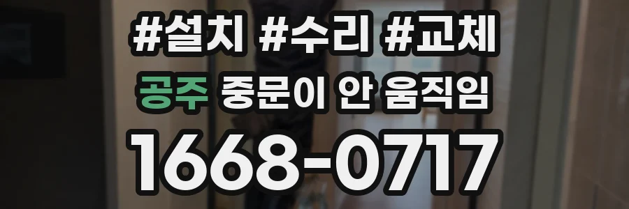 공주 중문이 안 움직임
