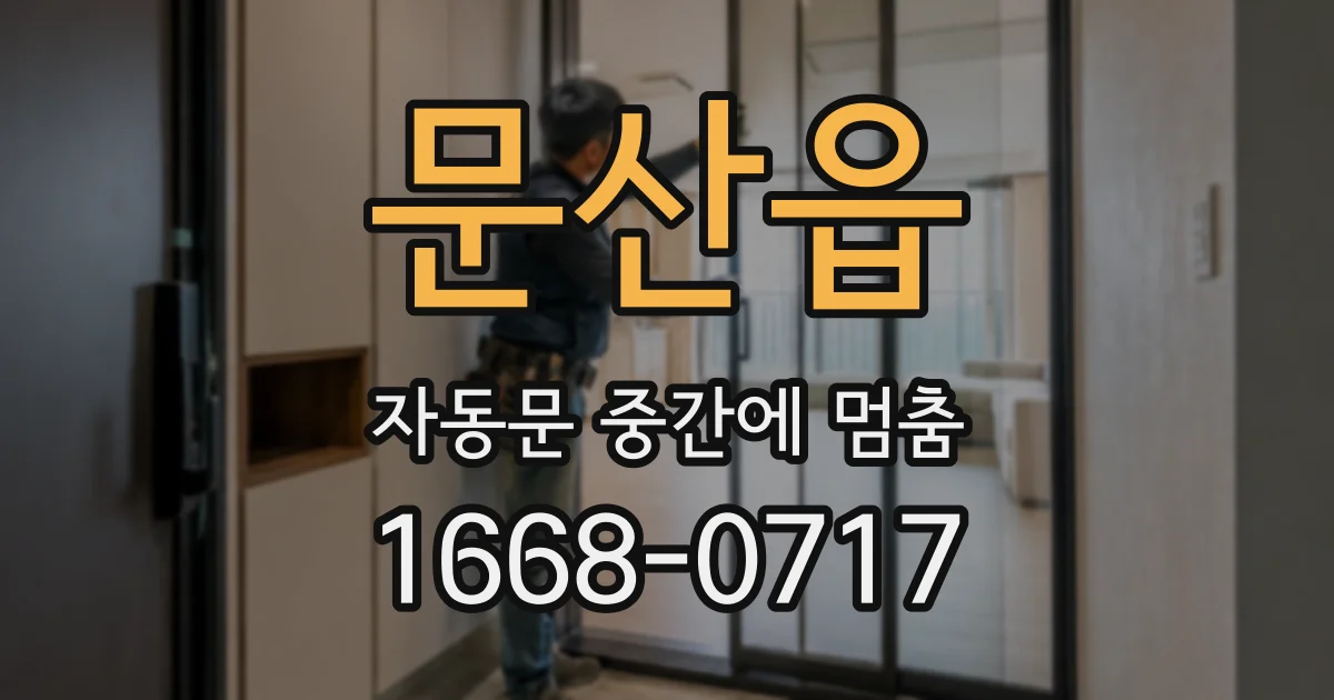 문산읍 자동문 중간에 멈춤