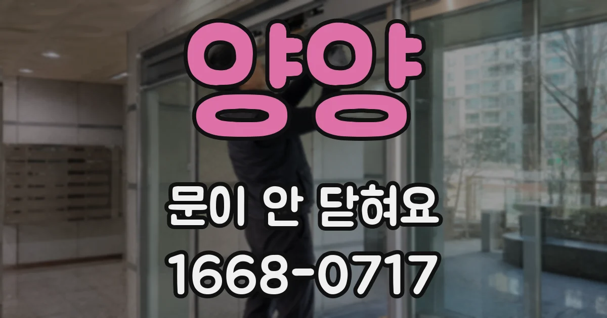 양양 문이 안 닫혀요