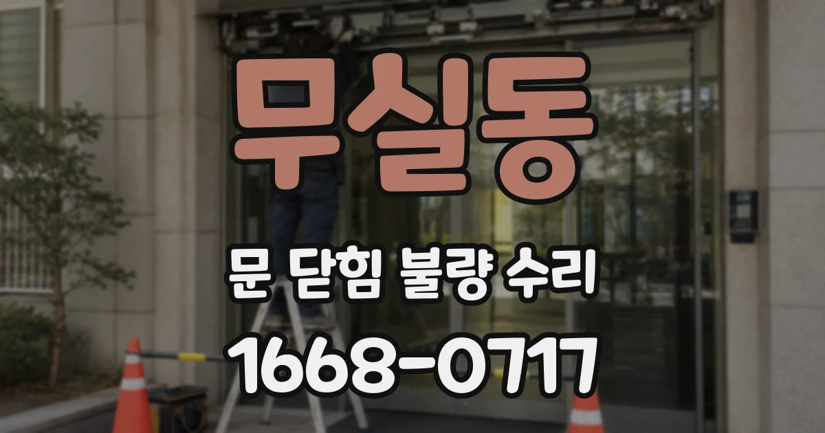 무실동 문 닫힘 불량 수리