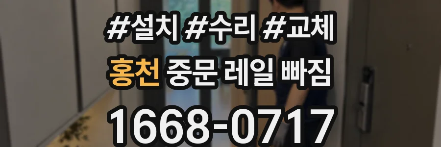 홍천 중문 레일 빠짐