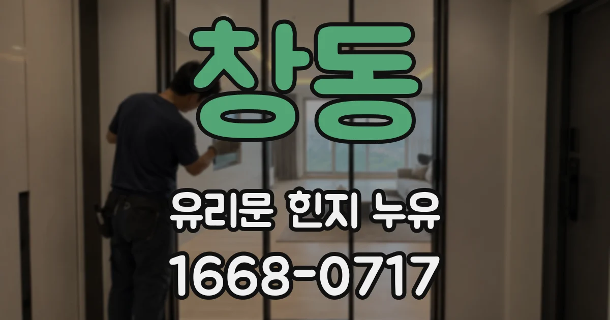 창동 유리문 힌지 누유