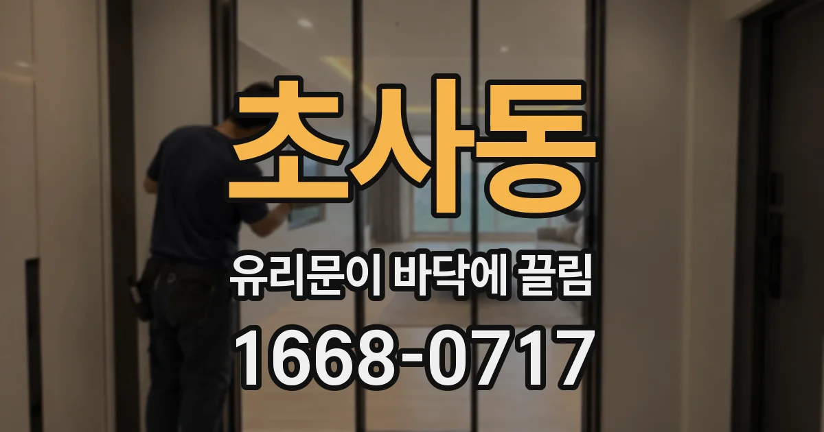 초사동 유리문이 바닥에 끌림