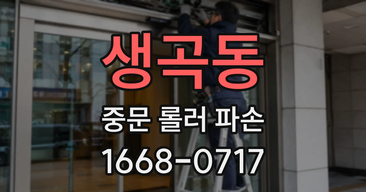 생곡동 중문 롤러 파손