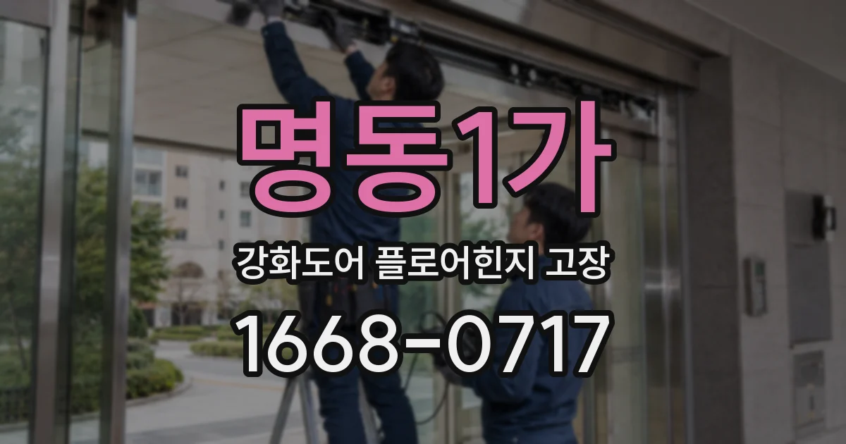 명동1가 강화도어 플로어힌지 고장
