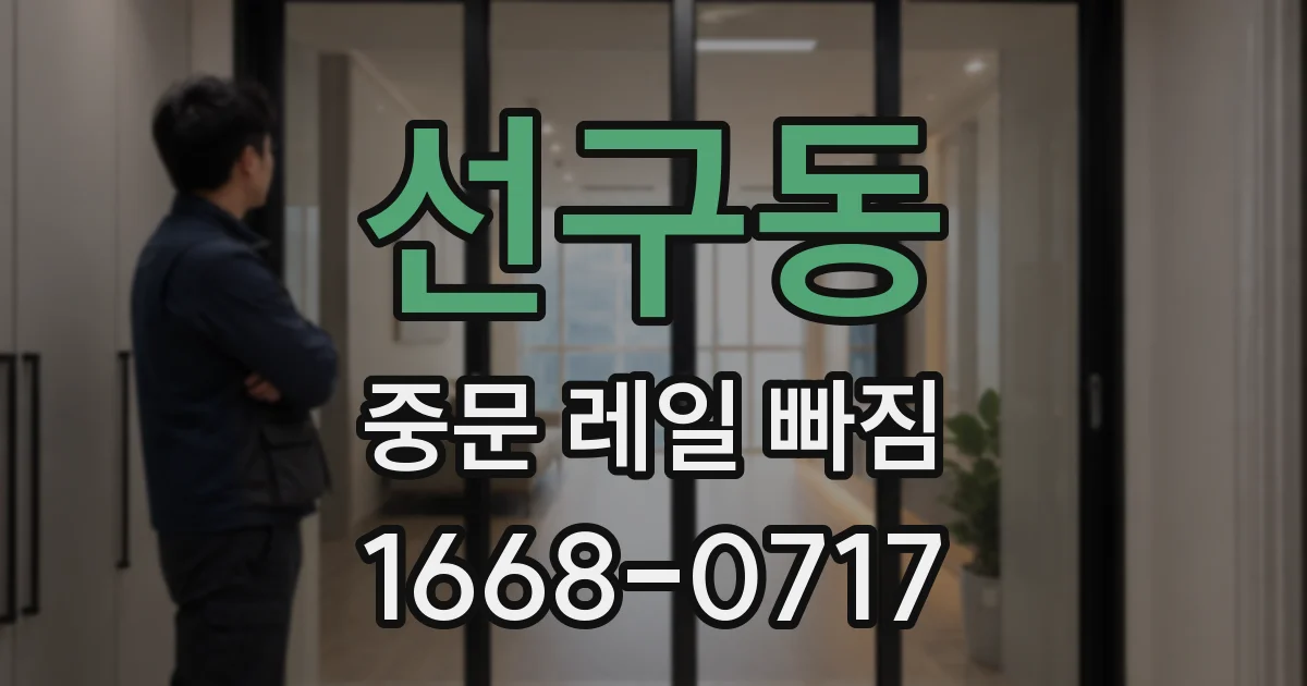 선구동 중문 레일 빠짐