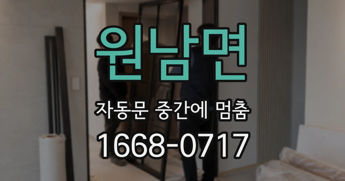 원남면 자동문 중간에 멈춤