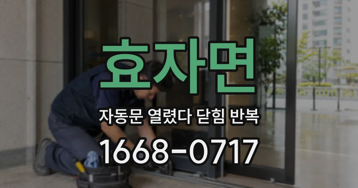 효자면 자동문 열렸다 닫힘 반복