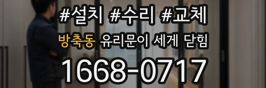 방축동 유리문이 세게 닫힘