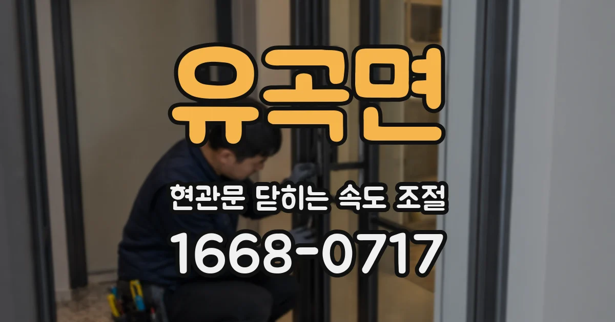 유곡면 현관문 닫히는 속도 조절