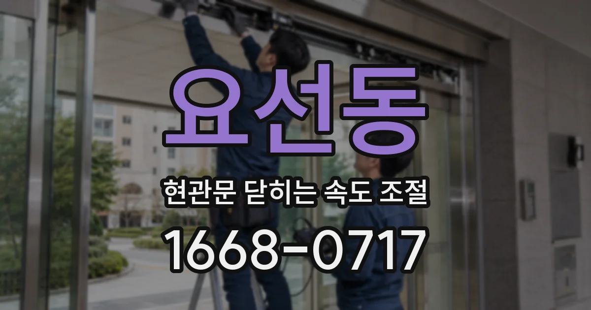 요선동 현관문 닫히는 속도 조절