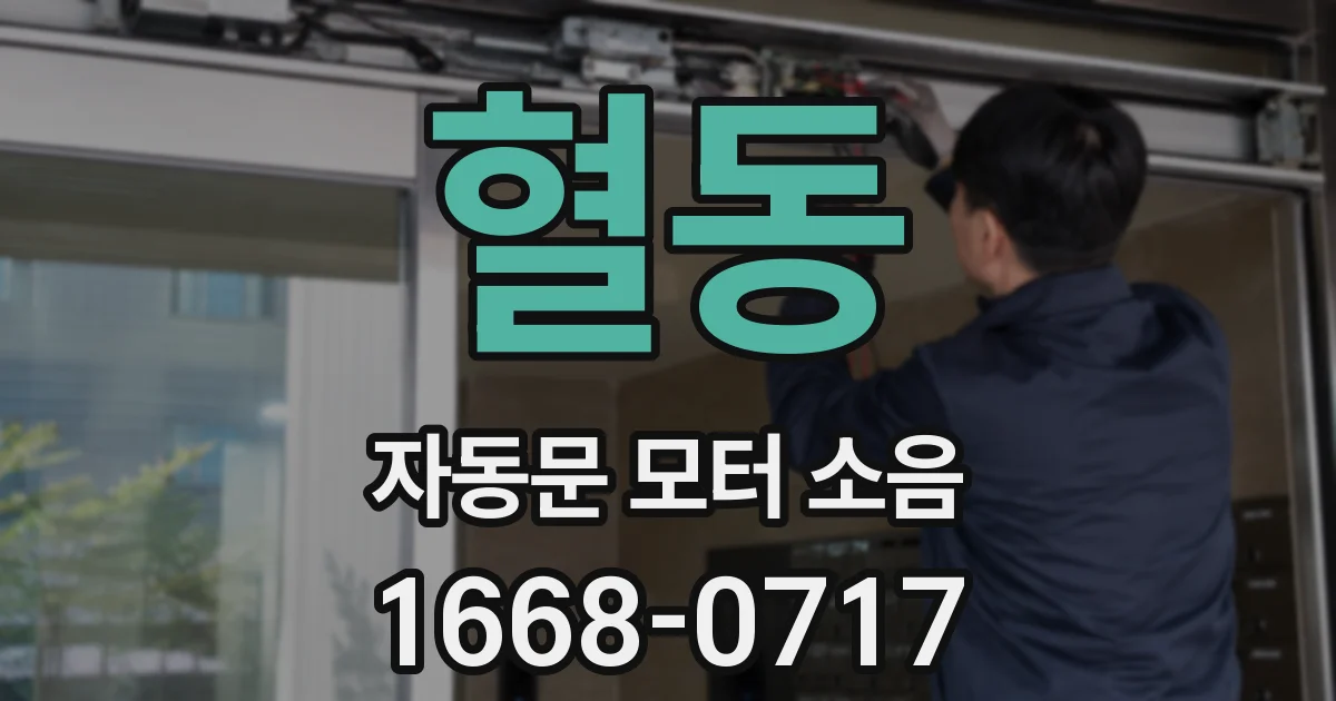 혈동 자동문 모터 소음