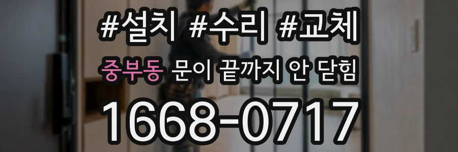 중부동 문이 끝까지 안 닫힘