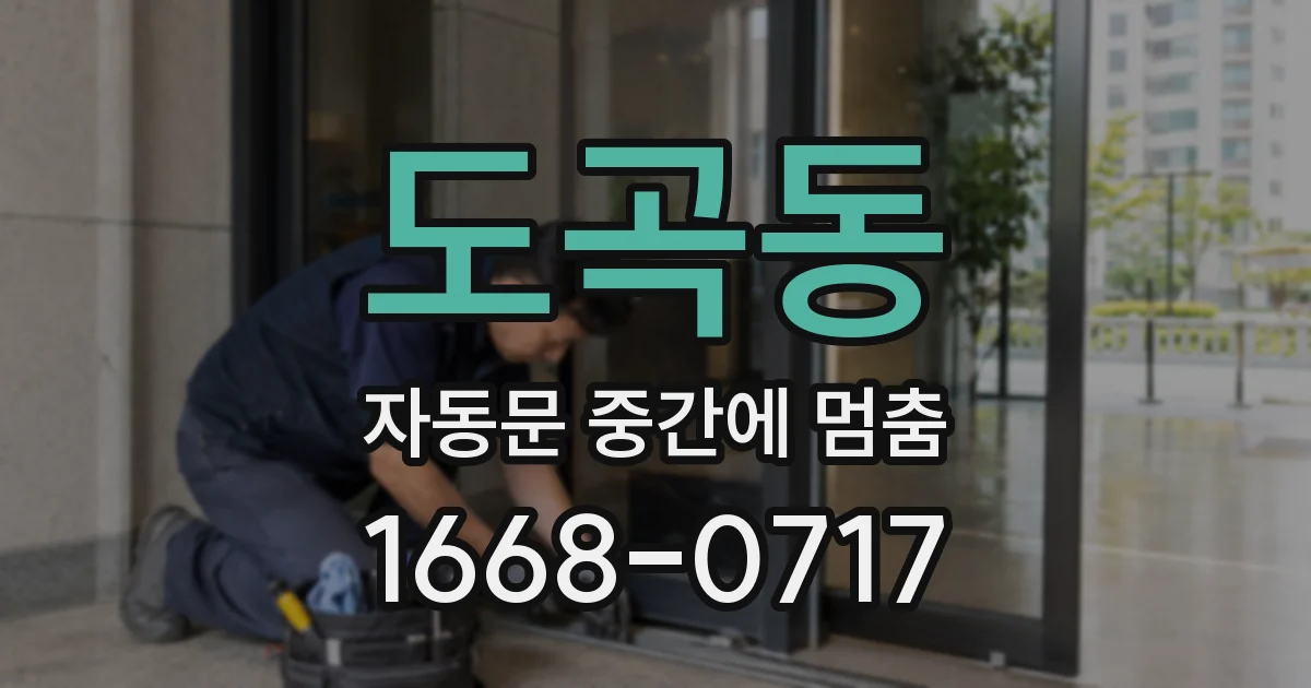 도곡동 자동문 중간에 멈춤