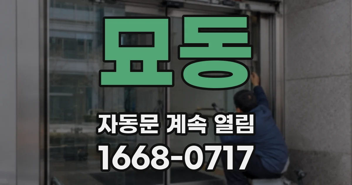 묘동 자동문 계속 열림