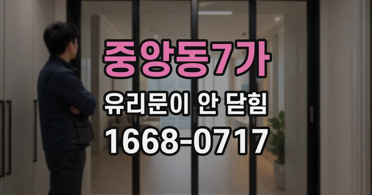 중앙동7가 유리문이 안 닫힘