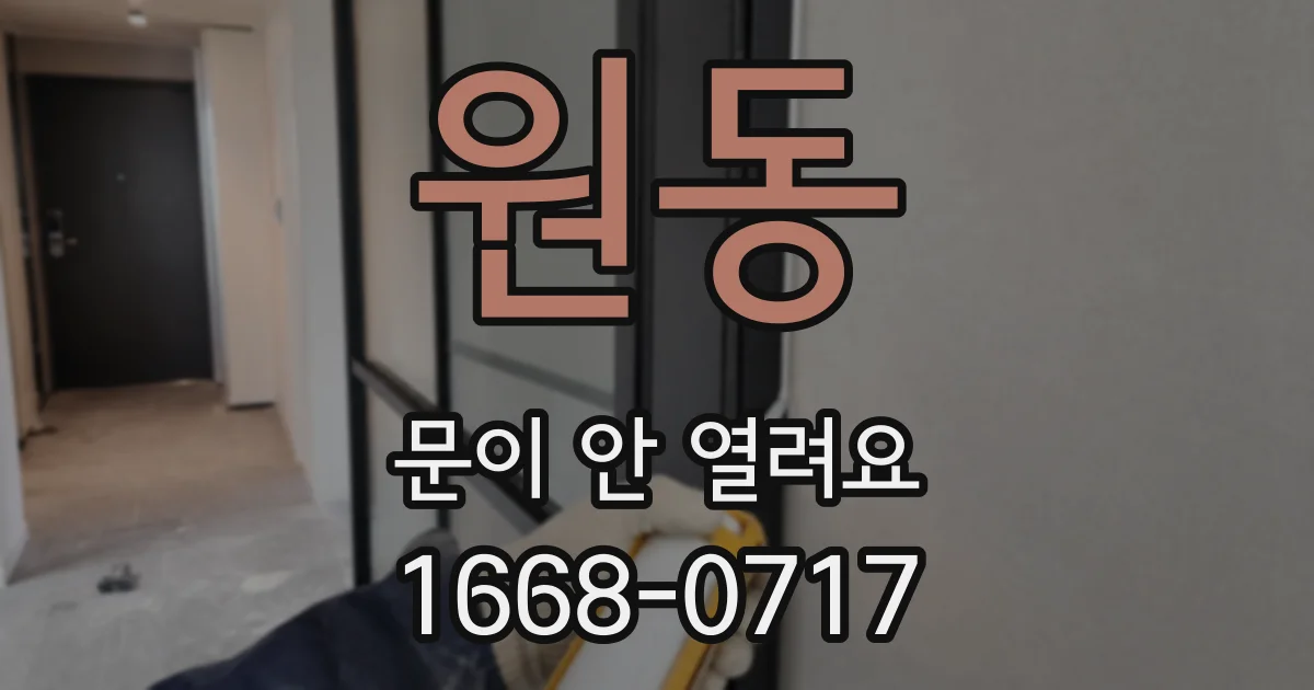 원동 문이 안 열려요