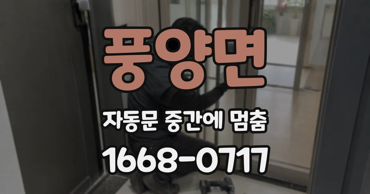 풍양면 자동문 중간에 멈춤